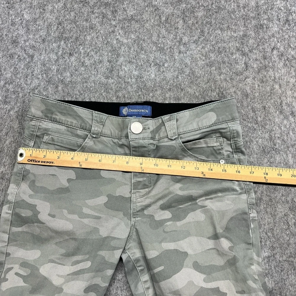 Democracy Ab Solution Jeans Womens 10 Green Camo Mid Rise Skinny Stretch 32x25 - Picture 11 of 16